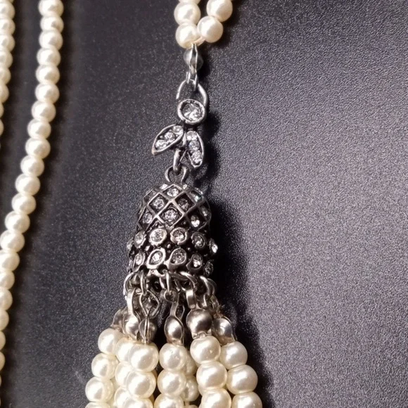 HP: VINTAGE FAUX PEARL TASSEL NECKLACE - Picture 7 of 7
